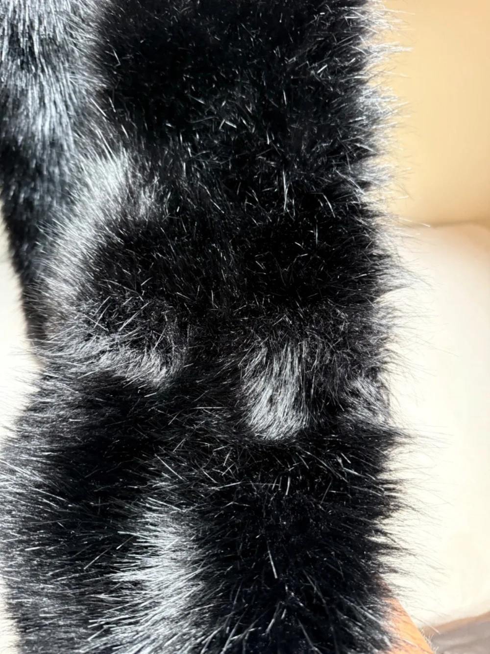 Akira Lined Black Faux Fur Wrap Shawl Scarf Stole